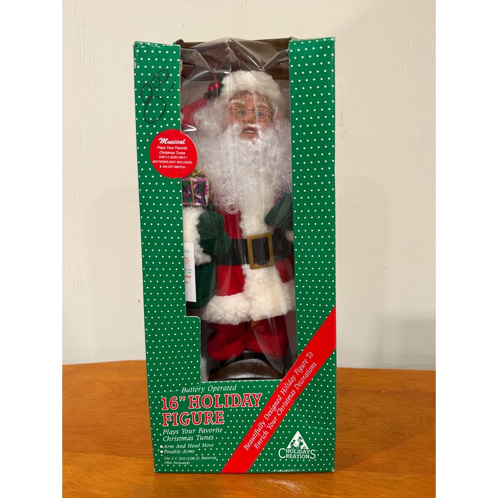 Holiday Creations 16 Inch Animated Musical Santa Claus Figure Christmas 93/16300